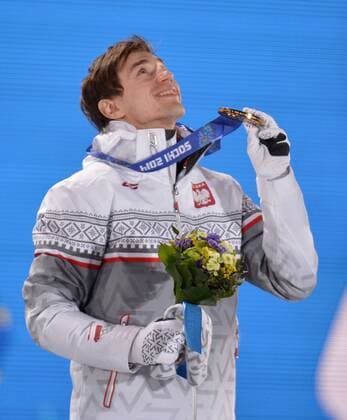 Sochi 2014, Ski Jumping, Men, Normal Hill, Award Ceremony with Olympic Champion Kamil Stoch