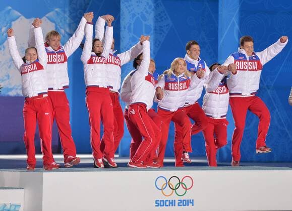 Sochi 2014, Figure Skating, Team Event, Award Ceremony with Olympic Champion Russia