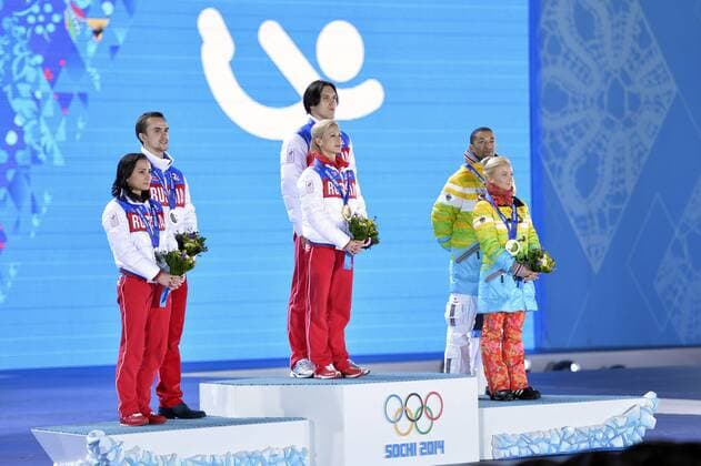 Sochi 2014, Figure Skating, Pairs, Award Ceremony - Bronze for Savchenko and Szolkowy