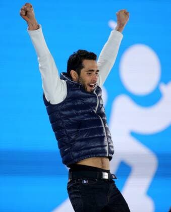 Sochi 2014, Biathlon, 20km Men, Award Ceremony with Olympic Champion Fourcade ahead of Erik Lesser