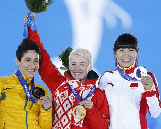 Sochi 2014, Ski Freestyle, Aerials, Award Ceremony with Olympic Champion Alla Tsuper