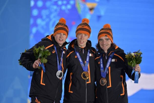Sochi 2014, Speed Skating, 10000m, Men, Award Ceremony with Olympic Champion Jorrit Bergsma