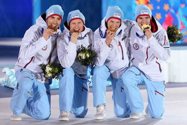 Sochi 2014, Nordic Combined, Team Competition, Award Ceremony with Olympic Champion Norway