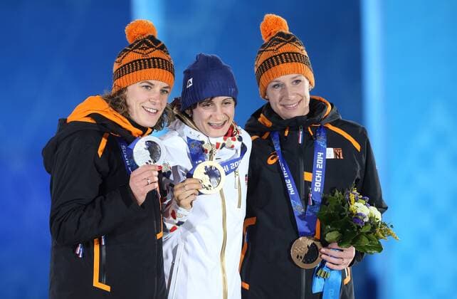 Sochi 2014, Speed Skating, Women, 5000m, Award Ceremony with Olympic Champion Martina Sablikova