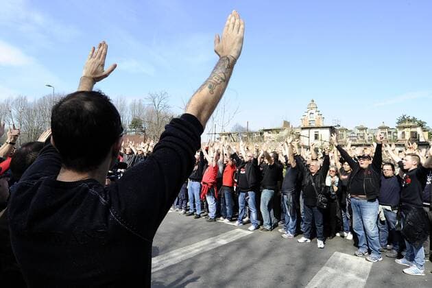 Football, Italy, Milan fans protest before match against Parma