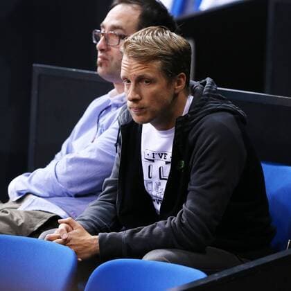 Tennis, WTA Tennis Grand Prix in Stuttgart, Oliver Pocher at Sabine Lisicki's match
