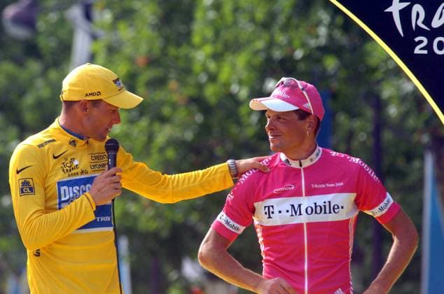Cycling, Jan Ullrich and Lance Armstrong compete in show races in Germany, archive pictures