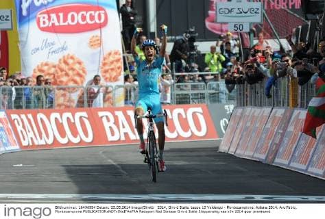 Cycling, Giro d Italia 2014, Fabio Aru wins the 15th stage