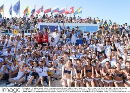 Beach volleyball, European Championships 2014, Men's award ceremony with the European champions Nicolai Lupo (ITA)