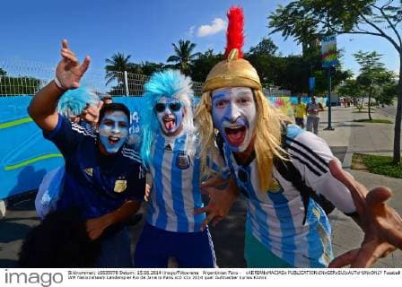 FIFA World Cup 2014, Argentina - Bosnia-Herzegovina, Argentina fans in Rio de Janeiro