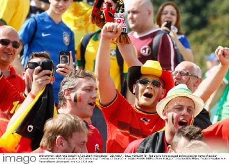 FIFA World Cup 2014, Belgium - Algeria, Red Devils fans before the match in Belo Horizonte