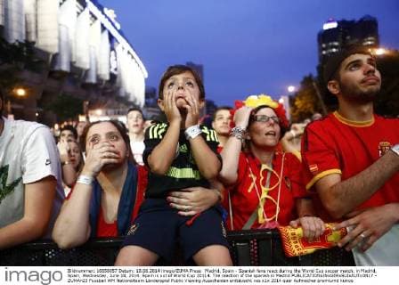 FIFA World Cup 2014, Spain - Chile, Disappointed fans in Madrid
