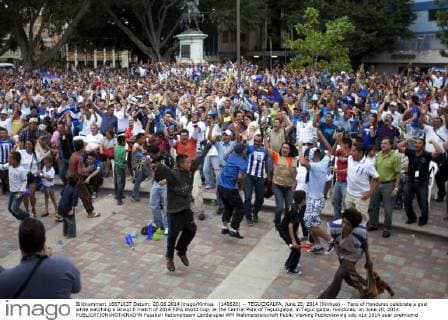FIFA World Cup 2014, Honduras fans at public viewing in Tegucigalpa