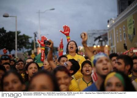 FIFA World Cup 2014, Brazil - Cameroon, Brazilian fans at the public viewing area