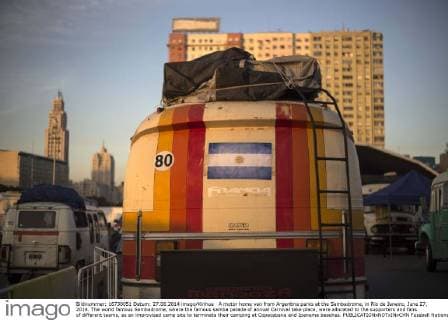 FIFA World Cup 2014, fans camp out at Rio de Janeiro's Sambadrome