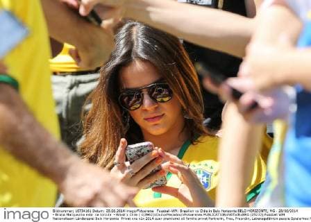 FIFA World Cup 2014, Round of 16, Neymar's girlfriend Bruna Marquezine in the stadium