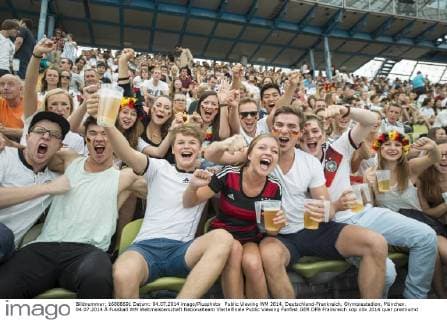 FIFA World Cup 2014, quarter-finals, public viewing in Munich's Olympic Stadium