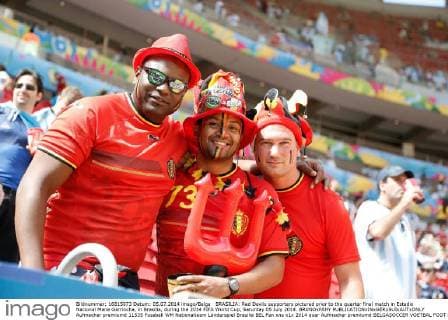 FIFA World Cup 2014, quarter-finals, fans at the Argentina - Belgium match