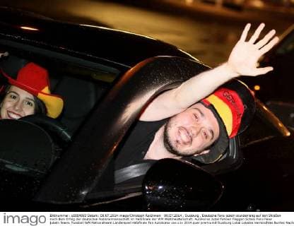 FIFA World Cup 2014, German fans celebrate in the streets