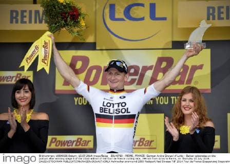 Cycling, Tour de France, Award ceremony 6th stage with Andre Greipel