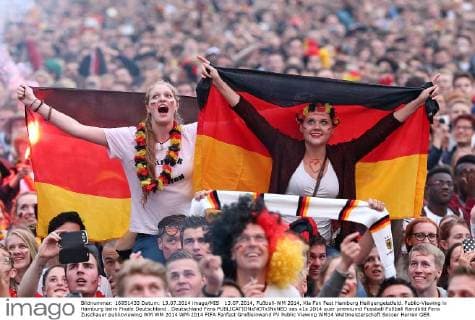 FIFA World Cup 2014, Final, GERMANY IS WORLD CHAMPION Fans celebrate at Public Viewing
