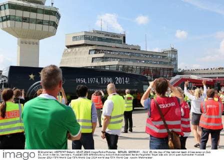 Football World Cup 2014, Arrival of the German National Team at Tegel Airport