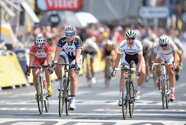 Cycling, Women, Tour de France, Marianne Vos celebrates favourite's victory