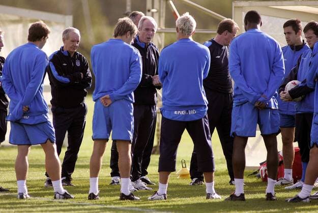 Football, training of the English national team in Manchester