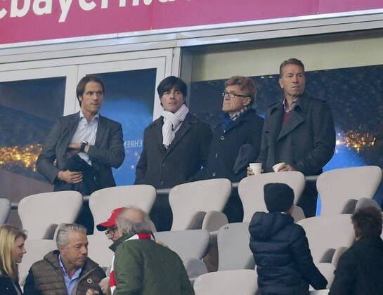 Football, 1. BL, National coach around Jogi Loew on the tribune of FC Bayern Munich