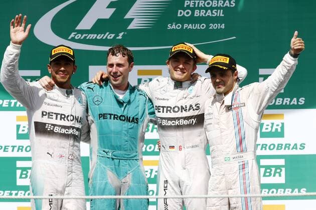 Motorsport, Formula 1, Nico Rosberg wins the GP in Sao Paulo