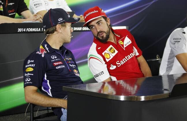 Motorsport, Formula 1, Abu Dhabi GP, PK with the drivers
