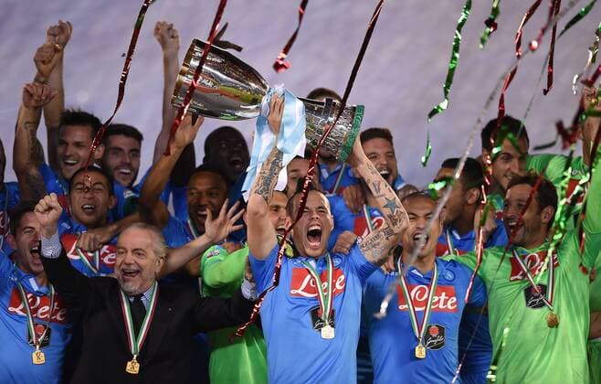 Football, Italy, Supercoppa in Doha, SSC Napoli win the final against Juventus Turin