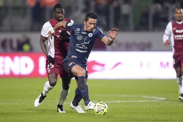 Football, France, Ligue 1, FC Metz - HSC Montpellier, Lucas Barrios with three goals