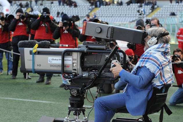 Football, Italy, Serie A, Sampdoria president as cameraman