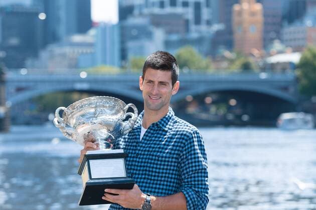 Tennis, Australian Open, Photo session with winner Novak Djokovic in Melbourne