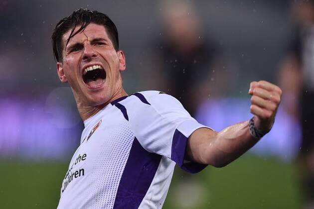 Football, Italy, Coppa Italia, AS Roma - AC Florence, Gomez scores