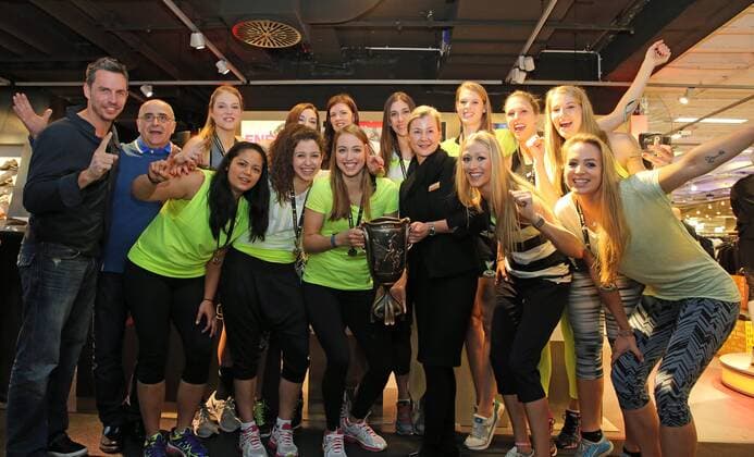 Volleyball, Cup winners MTV Stuttgarter during a press event at Breuninger