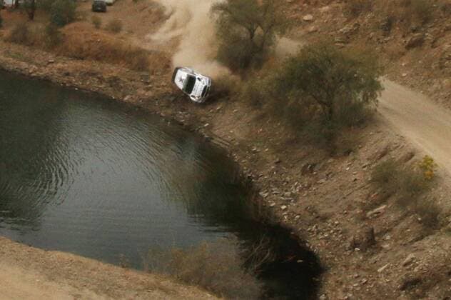 Motorsport, WRC, Rally Mexico, Ott Tänak and co-driver land in lake in accident