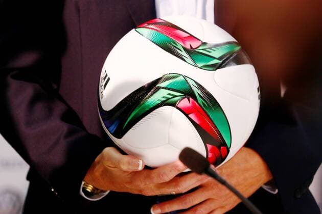 Football, Women, World Cup 2015, FIFA President Blatter presents the official match ball for the Women's World Cup 2015 in Lucerne
