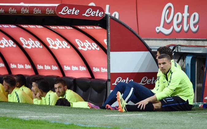 Football, Italy, Serie A, Inter Milan - AC Milan, Podolski and Shaqiri on the bench