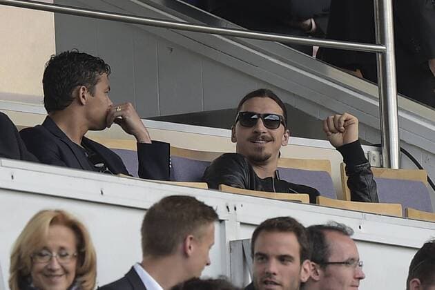 Football, France, Ligue 1, Zlatan Ibrahimovic in the stands for Paris St Germain's win