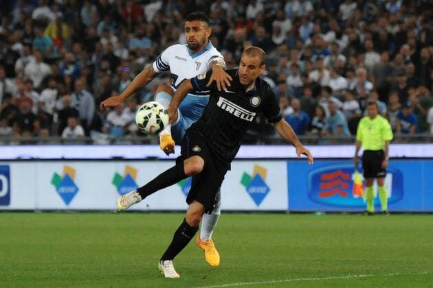 Football, Italy, Serie A, Lazio's Mauricio and goalkeeper Marchetti are sent off in home defeat to Inter Milan