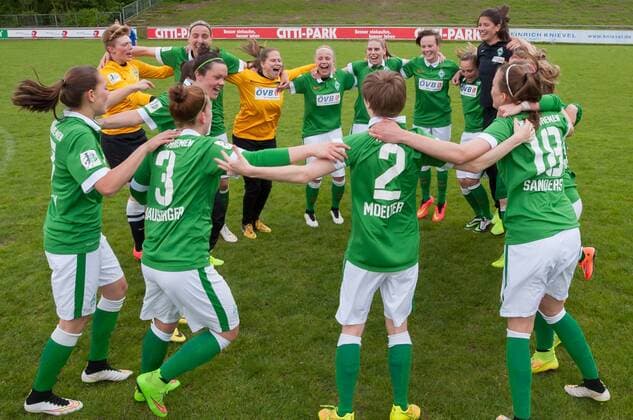 Football, Women, Werder Bremen celebrates promotion to 1st Bundesliga