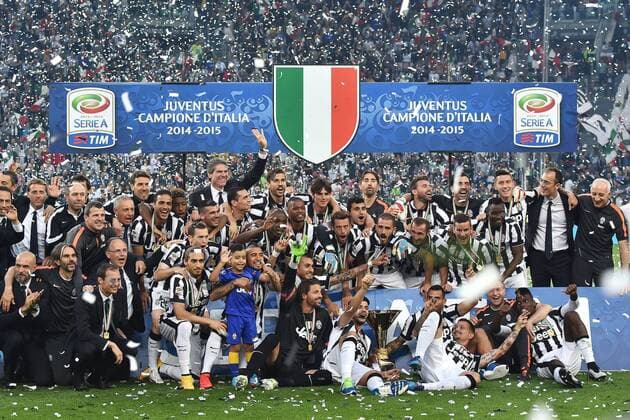 Football, Italy, Serie A, Juventus Turin celebrate the championship