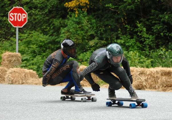 Longboard racing in Squamish, Canada