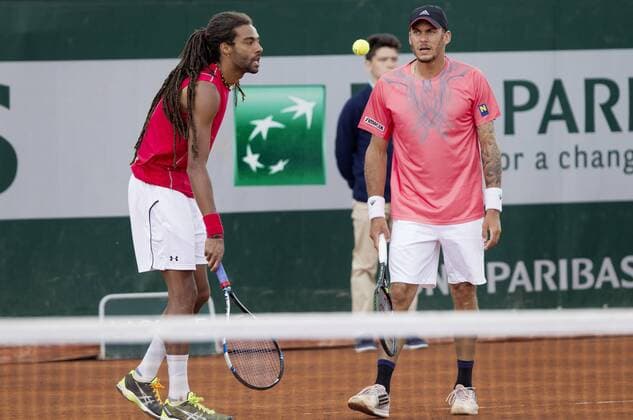 Tennis, French Open in Paris, doubles with Dustin Brown