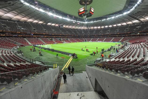 Football, Europa League Final in Warsaw, final preparations at the National Stadium
