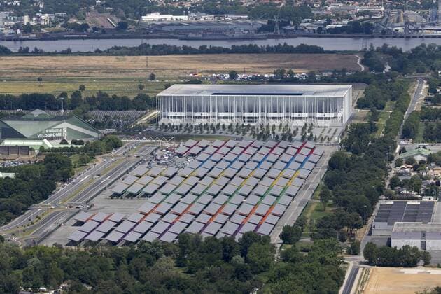 Football, France, Aerial photos of the new stadium in Bordeaux