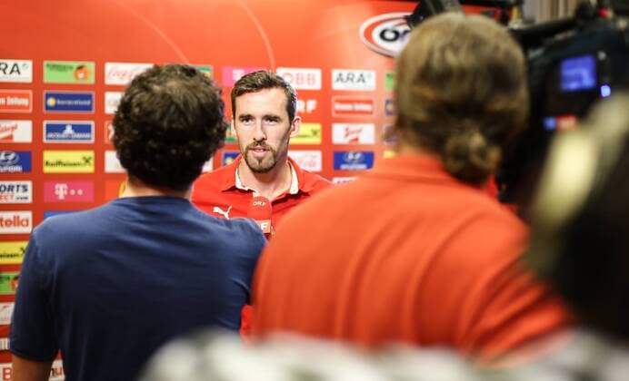 Football, Austrian National Team, Press Event with ÖFB Players
