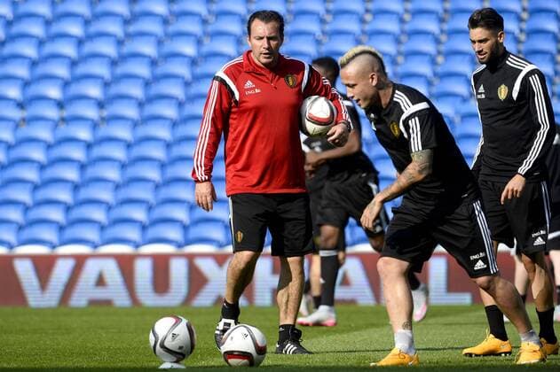 Football, Belgium National Team Training in Cardiff